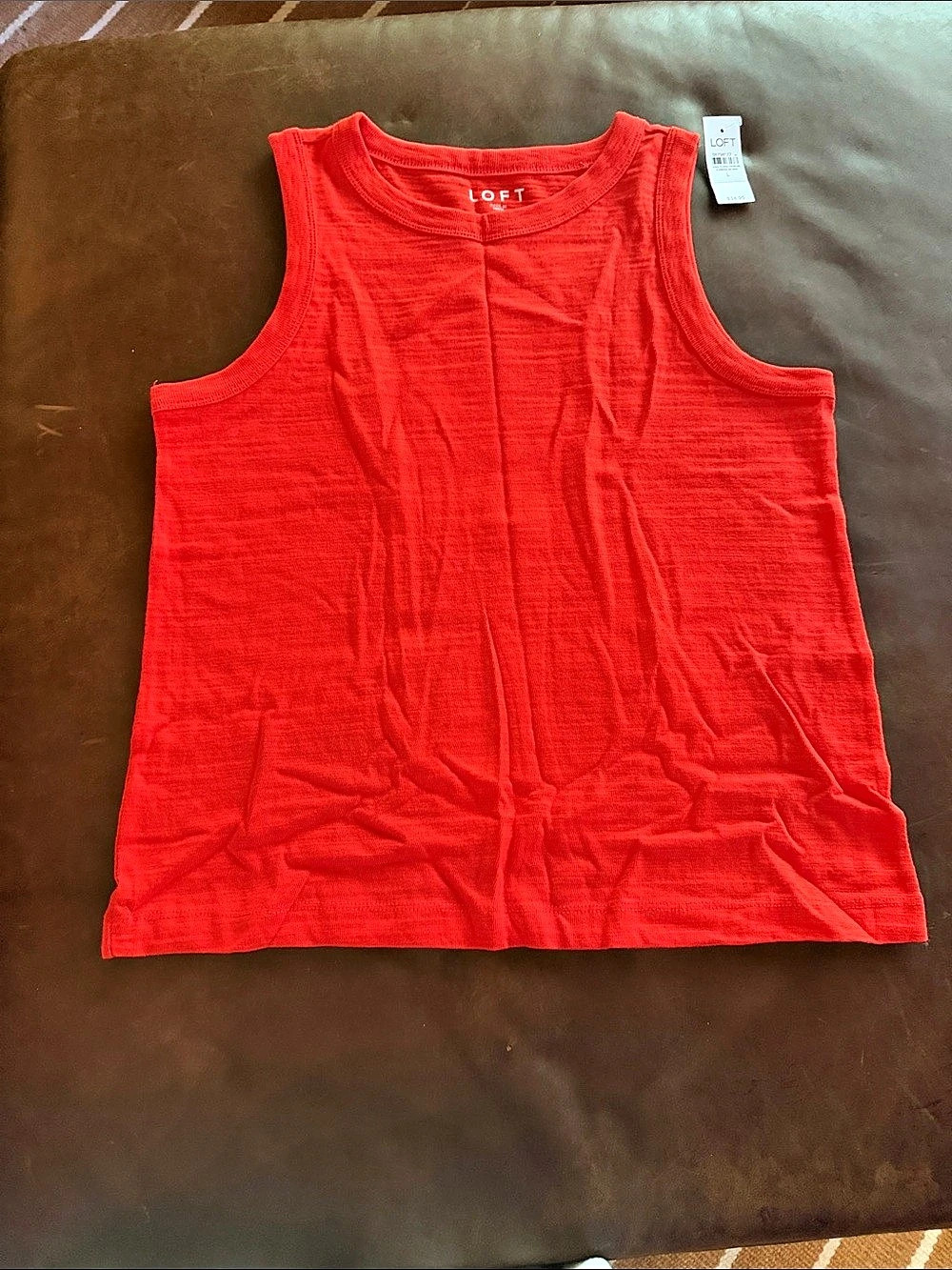 LOFT Harbor Tank Top Tank Top in Red Size Large NWT